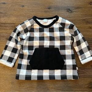 3/20$ Petit Lem Black and White Plaid Baby Sweatshirt size 12 months